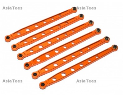 Aluminium Lower & Upper Chassis Link - 6 Pcs Orange