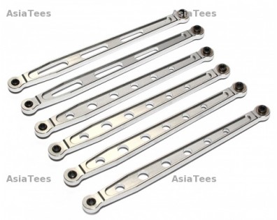 Aluminium Lower & Upper Chassis Link - 6 Pcs Silver