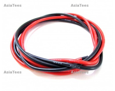 14 Gauge Silicone Wire Black & Red 100cm Each 14AWG 14GA