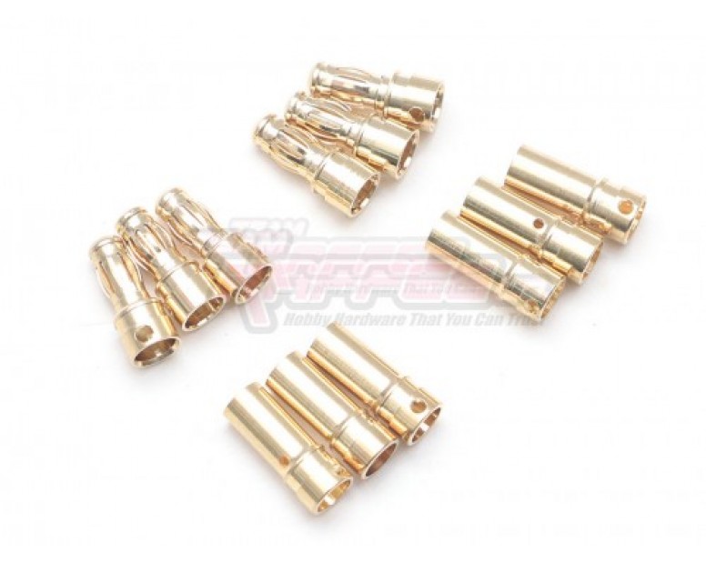 3.5mm Brass Gold Plated Banana Bullet Plug Male & Female for RC Motor & ESC (12)